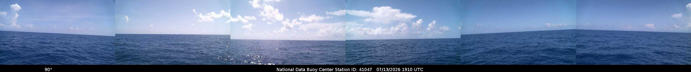Historical buoy camera image for 41047 captured 2026-07-13 19:10:00 UTC