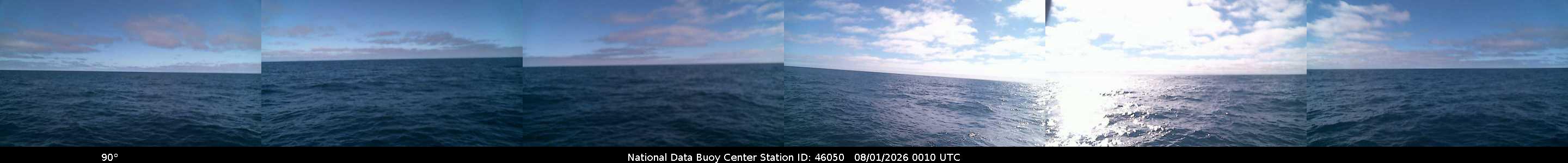 Historical buoy camera image for 46050 captured 2026-08-01 00:10:00 UTC